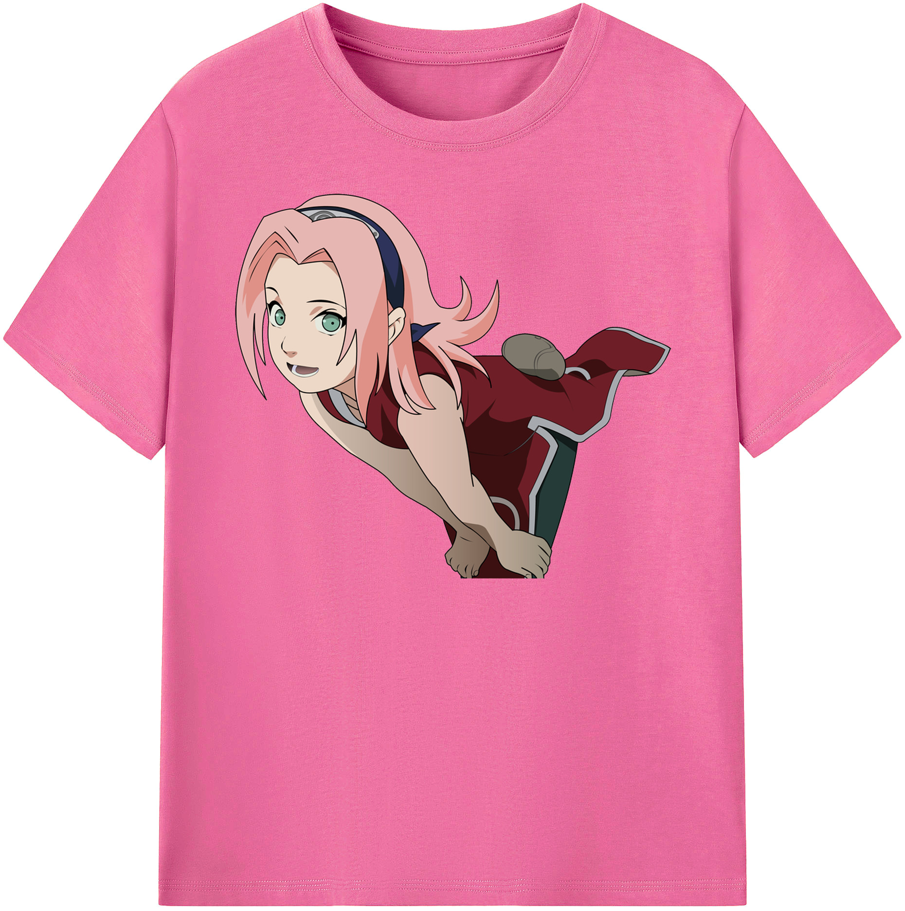（画像用） NARUTO -ナルト- 春野サクラ Haruno Sakura レディースカジュアルプリントTシャツ（綿100％）